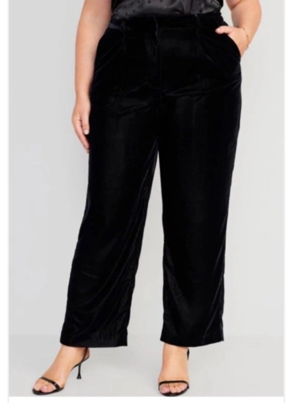 Old Navy Taylor Wide Leg Trouser Pants Size 3X Full Length Back Velvet NWT